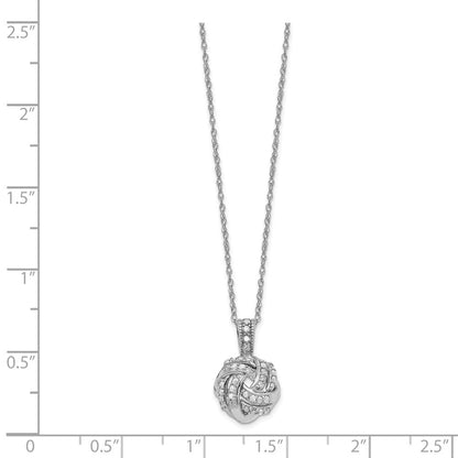 10k White Gold Tiara Collection White Gold Polished Diamond Necklace