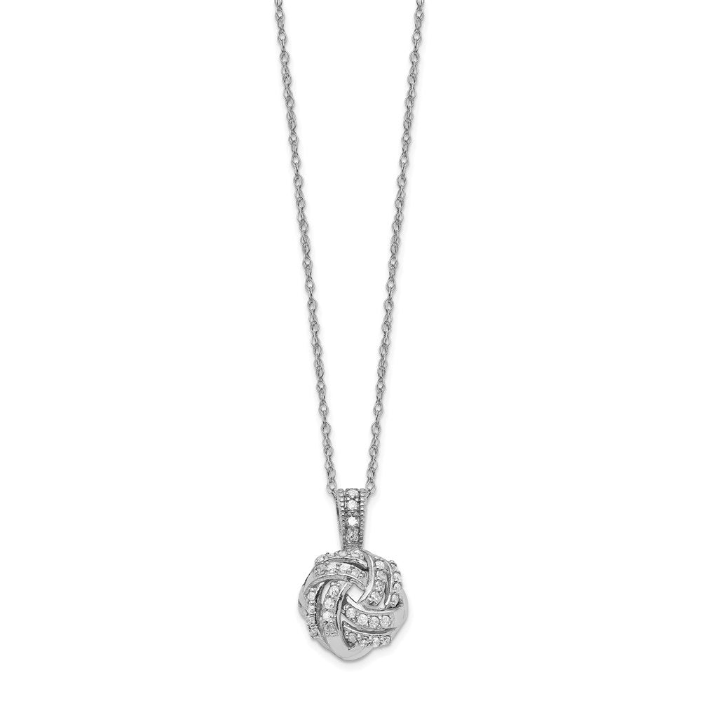10k White Gold Tiara Collection White Gold Polished Diamond Necklace