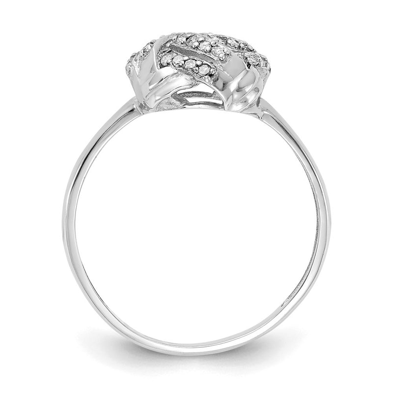 10K Tiara Collection White Gold Polished Real Diamond Ring