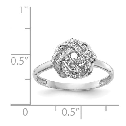 10K Tiara Collection White Gold Polished Real Diamond Ring