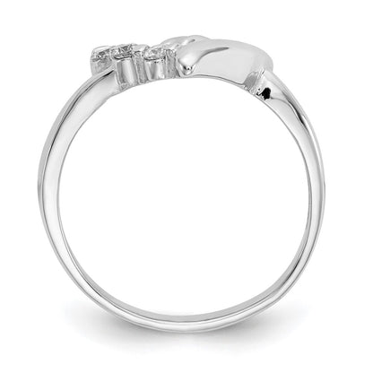 14K White Gold .10ct Real Diamond Heart Ring