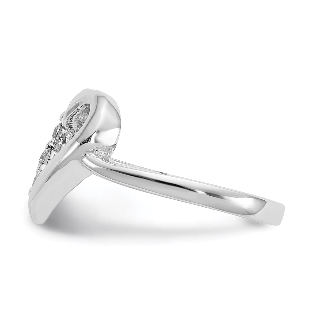 14K White Gold .10ct Real Diamond Heart Ring