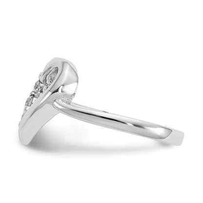 14K White Gold .10ct Real Diamond Heart Ring
