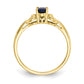 Real Oval Sapphire Diamond Ring 10K Yellow Gold September Birthstone Jewelry