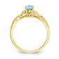 10K Yellow Gold Light Swiss Blue Topaz and Real Diamond Ring