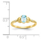 10K Yellow Gold Light Swiss Blue Topaz and Real Diamond Ring