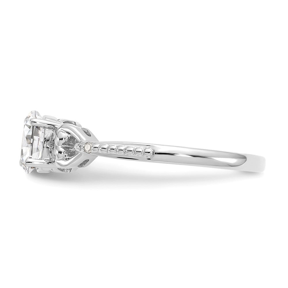 14K White Gold Topaz and Real Diamond Ring