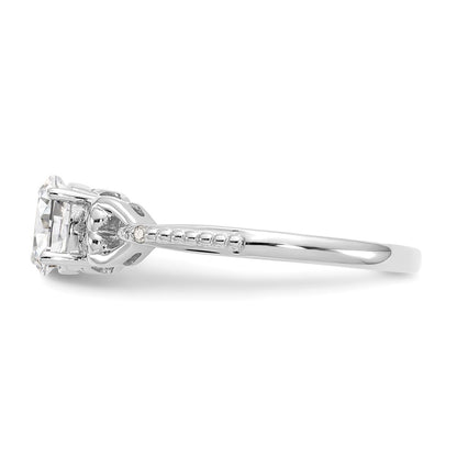 14K White Gold Topaz and Real Diamond Ring