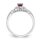 Real 6x4mm Oval Ruby Diamond Ring 14K White Gold July Birthstone Jewelry
