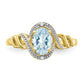 10K Yellow Gold Aquamarine and Real Diamond Ring
