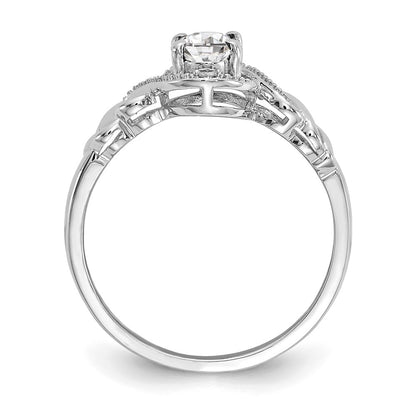 14K White Gold Topaz and Real Diamond Ring