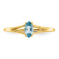 10K Yellow Gold Polished Geniune Blue Topaz Birthstone Ring