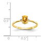 10K Yellow Gold Polished Geniune Real Diamond & Citrine Birthstone Ring