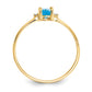 10K Yellow Gold Polished Geniune Real Diamond & Blue Topaz Birthstone Ring