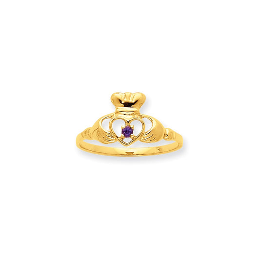 10k Yellow Gold Polished Geniune Rhodolite Garnet Birthstone Ring
