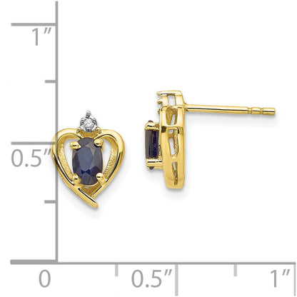 10K Diamond and Sapphire Earrings