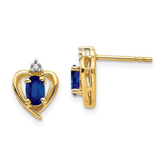 10K Diamond and Sapphire Earrings