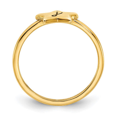 10K Yellow Gold Initial Star Signet Ring