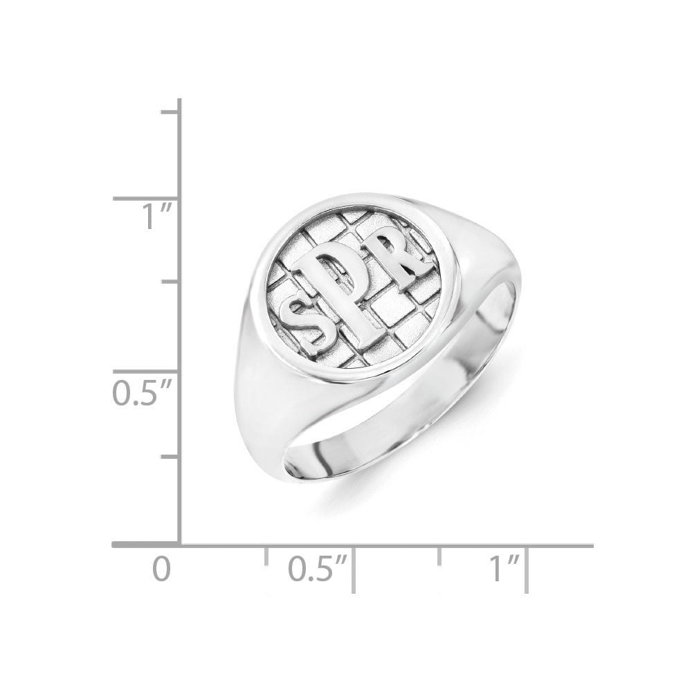 14K White Gold Monogram Signet Ring