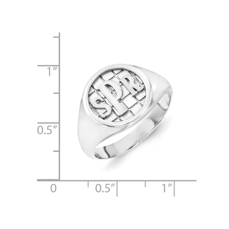 14K White Gold Monogram Signet Ring