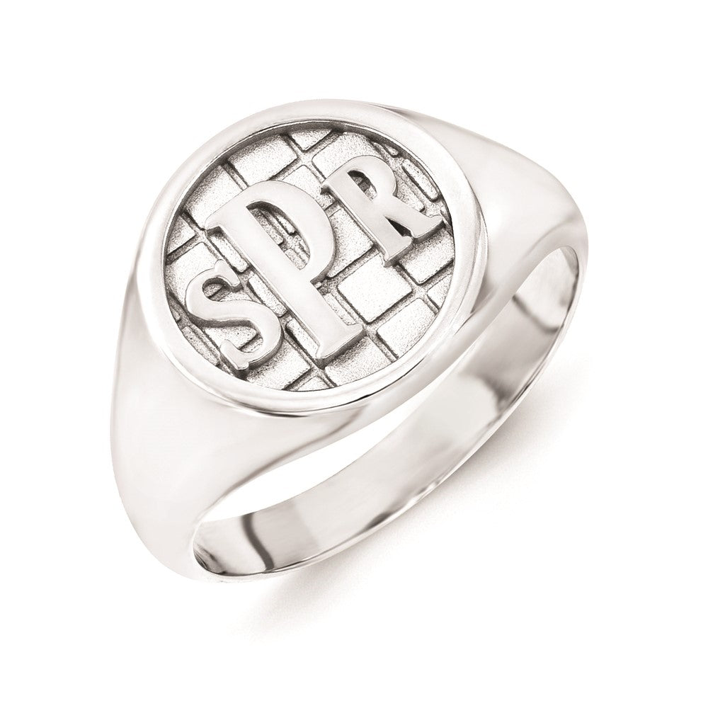 14K White Gold Monogram Signet Ring