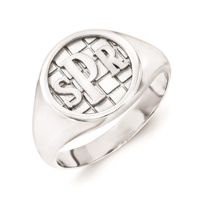 14K White Gold Monogram Signet Ring