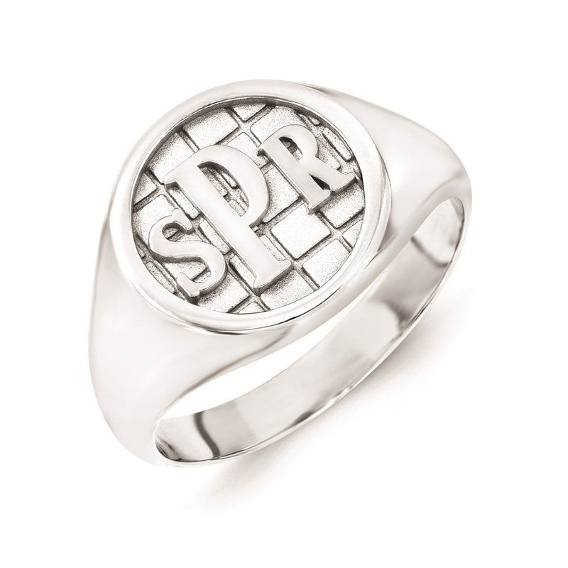 14K White Gold Monogram Signet Ring