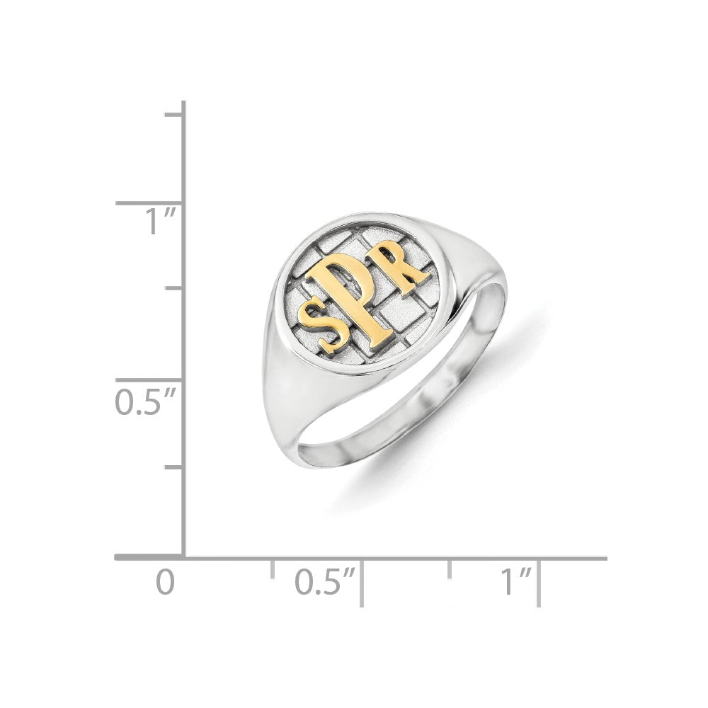 14K White Gold Monogram Signet Ring