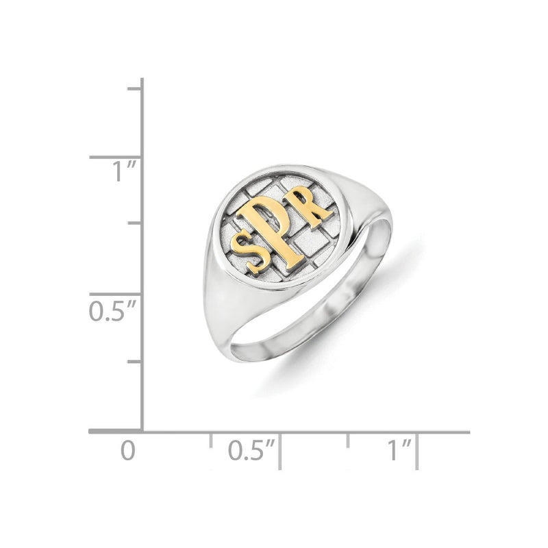 14K White Gold Monogram Signet Ring