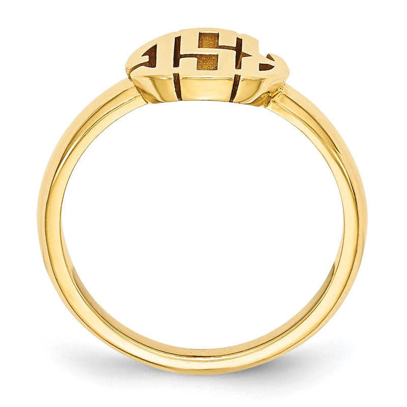 10K Yellow Gold Polished Monogram Signet Ring