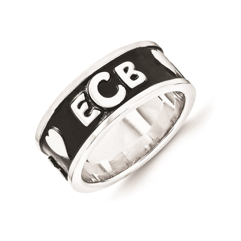 14K White Gold Monogram Signet Ring