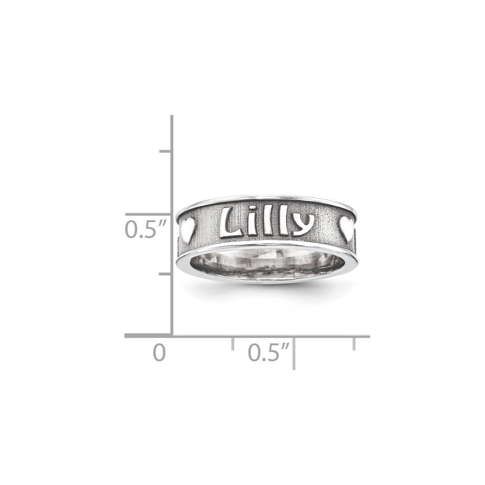 14K White Gold Casted High Polish w/Sandblast or Antique Ring