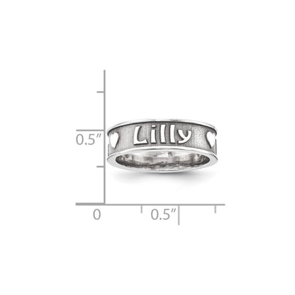 14K White Gold Casted High Polish w/Sandblast or Antique Ring