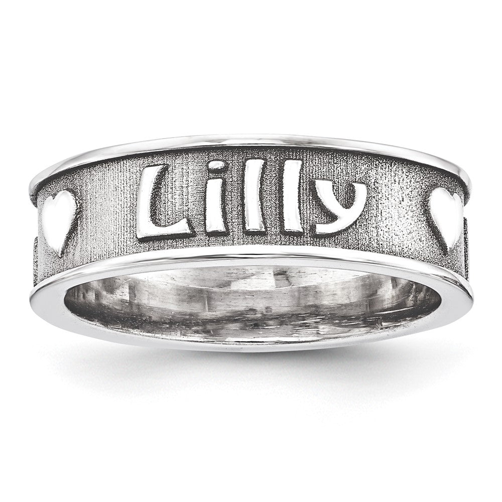 14K White Gold Casted High Polish w/Sandblast or Antique Ring
