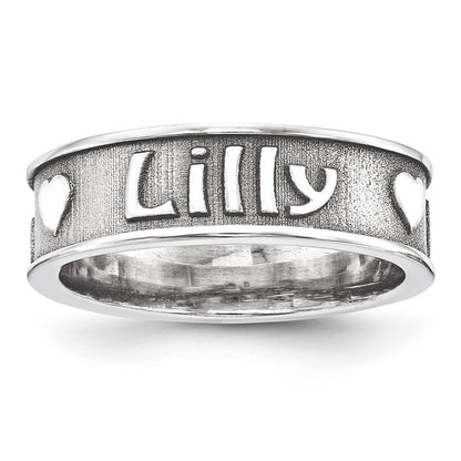 14K White Gold Casted High Polish w/Sandblast or Antique Ring