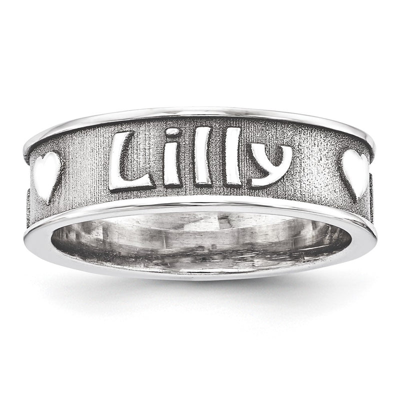 14K White Gold Casted High Polish w/Sandblast or Antique Ring