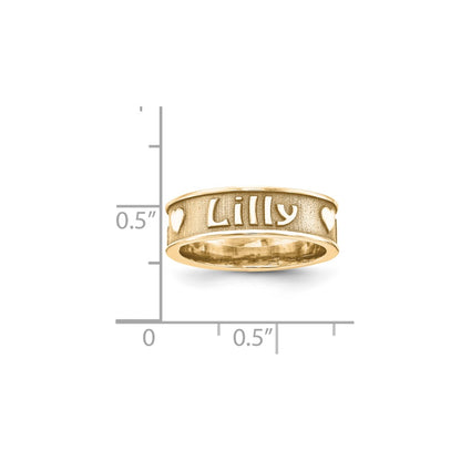 10K Yellow Gold Casted High Polish w/Sandblast or Antique Ring