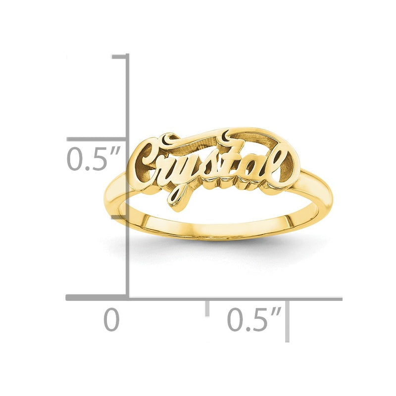10K Yellow Gold Polished Personalized Name Ring
