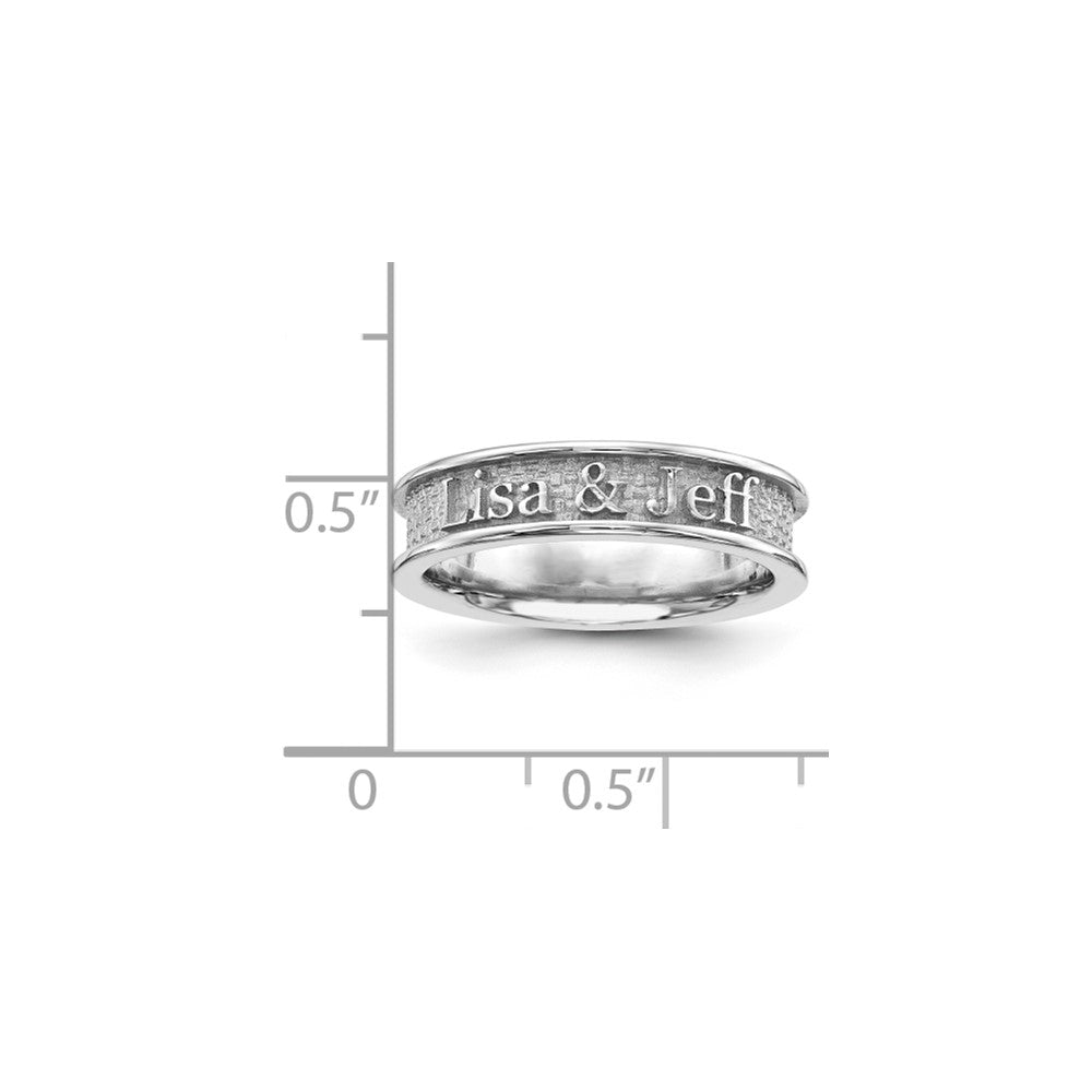 14K White Gold Casted High Polish w/Sandblast background Ring