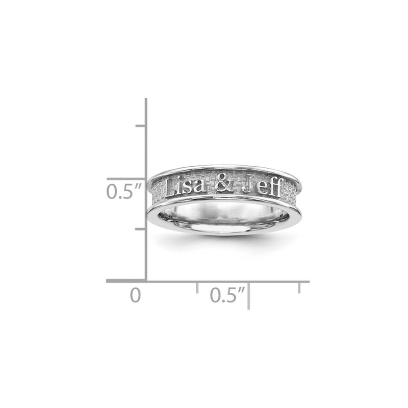 14K White Gold Casted High Polish w/Sandblast background Ring