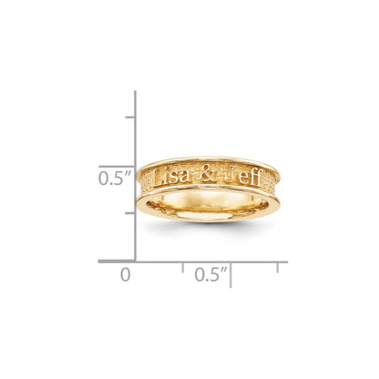 10K Yellow Gold Casted High Polish w/Sandblast background Ring