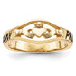 10K Yellow Gold Casted High Polish w/Antique Letter Claddagh Ring