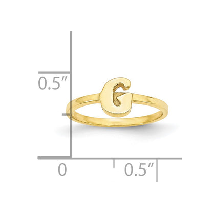 10K Yellow Gold Initial Script or Block Font Ring