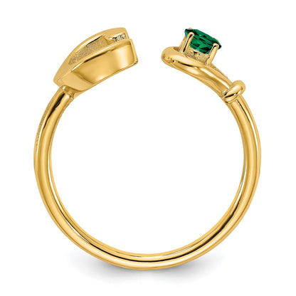 10K Yellow Gold Letter C with Birthstone Ring