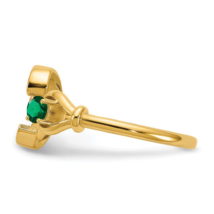 10K Yellow Gold Letter C with Birthstone Ring