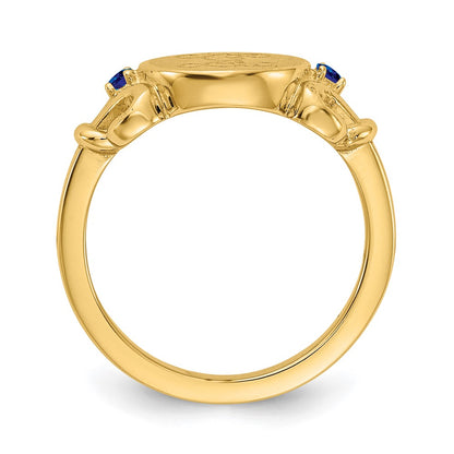 10K Yellow Gold Fancy Initial with Crsytal Birthstones Ring