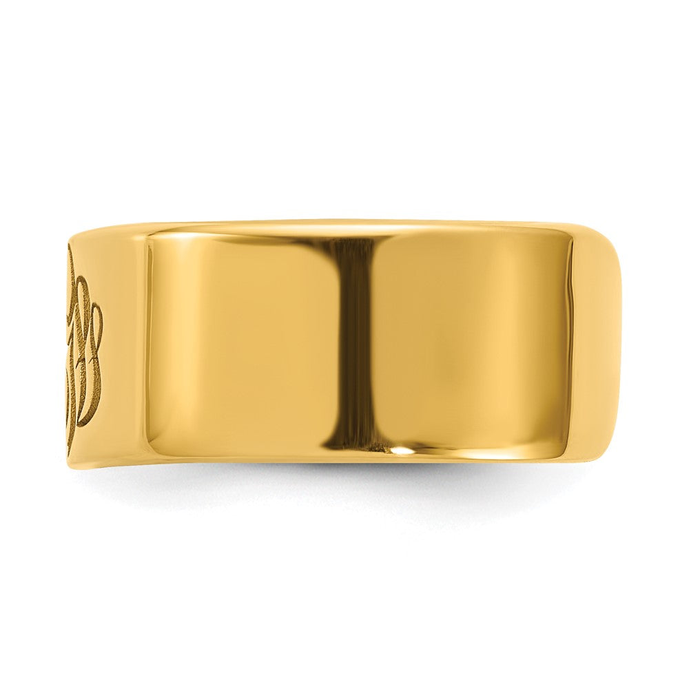 10K Yellow Gold Polished Cigar Style Monogram Ring