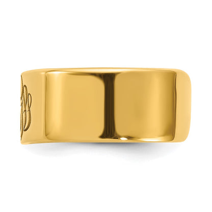 10K Yellow Gold Polished Cigar Style Monogram Ring