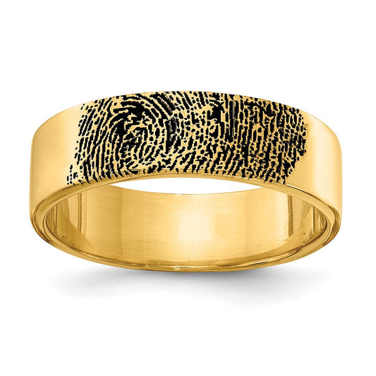 10K Yellow Gold Fingerprint Ring