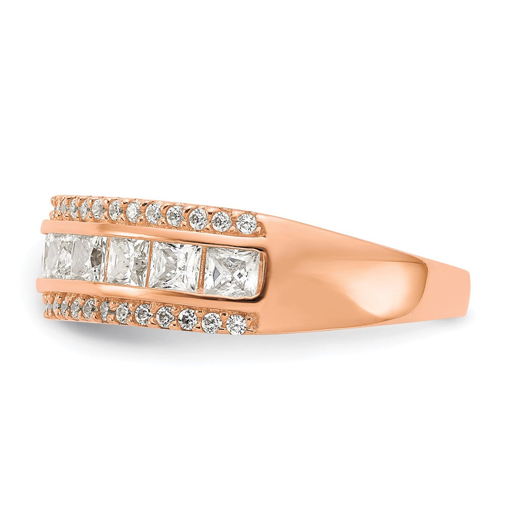 10K Tiara Collection Rose Gold Polished CZ Ring